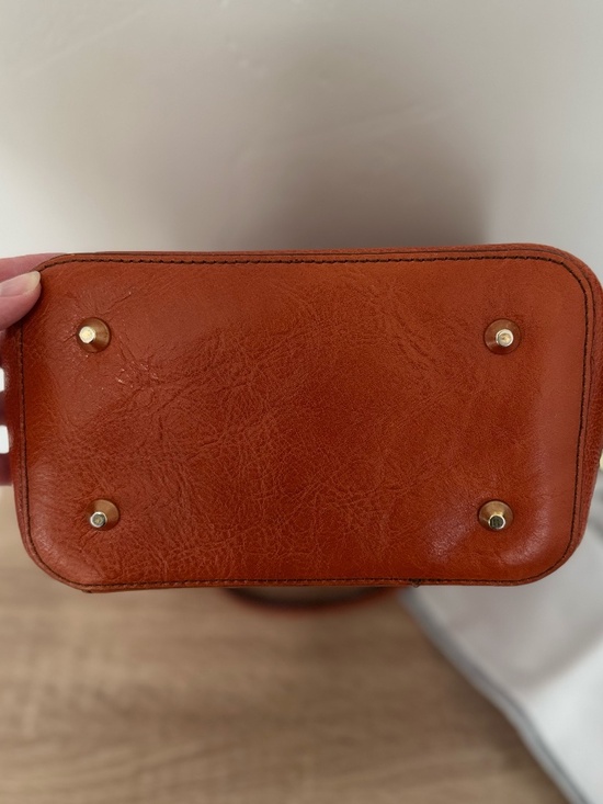 Divina Firenze Genuine Leather Orange 3 in 1 Purse Crossbody Backpack Italy main image 9